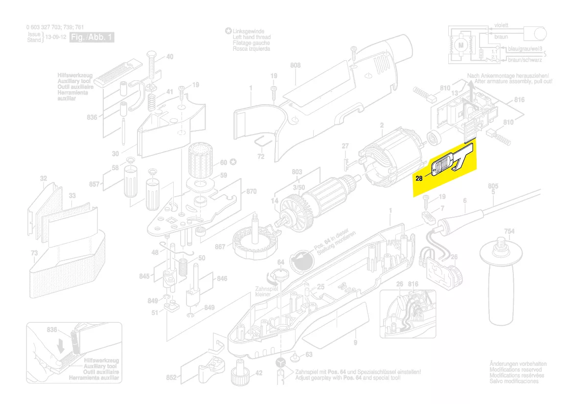 Curseur commande interrupteur réf. 2 602 319 014